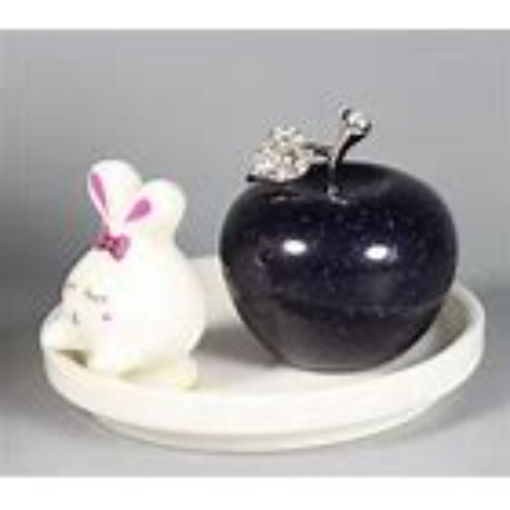 Blue gold sandstone Apple Quartz Crystal Figurine - Picture 2 of 2